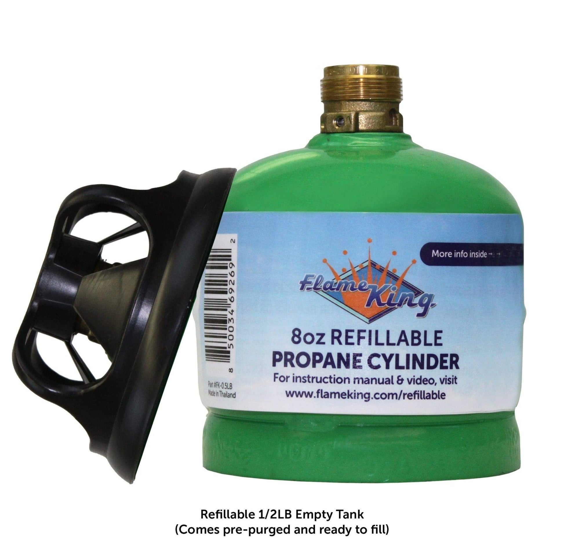 Flame King 2 Packs Eco Friendly Sustainable 8oz 1/2lb Refillable Propane Tank LP Cylinder - Angler's Pro Tackle & Outdoors