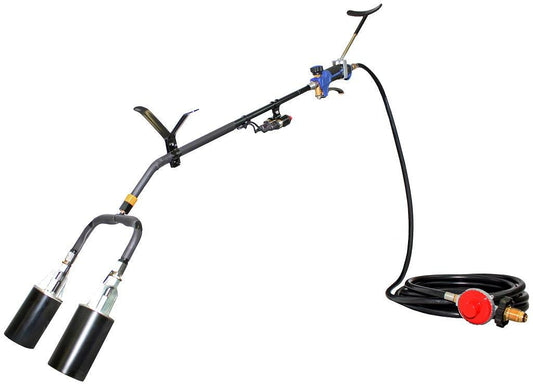 Flame King 500,000 BTU X 2 Torch Head Dual Propane Weed Burner Torch - Angler's Pro Tackle & Outdoors