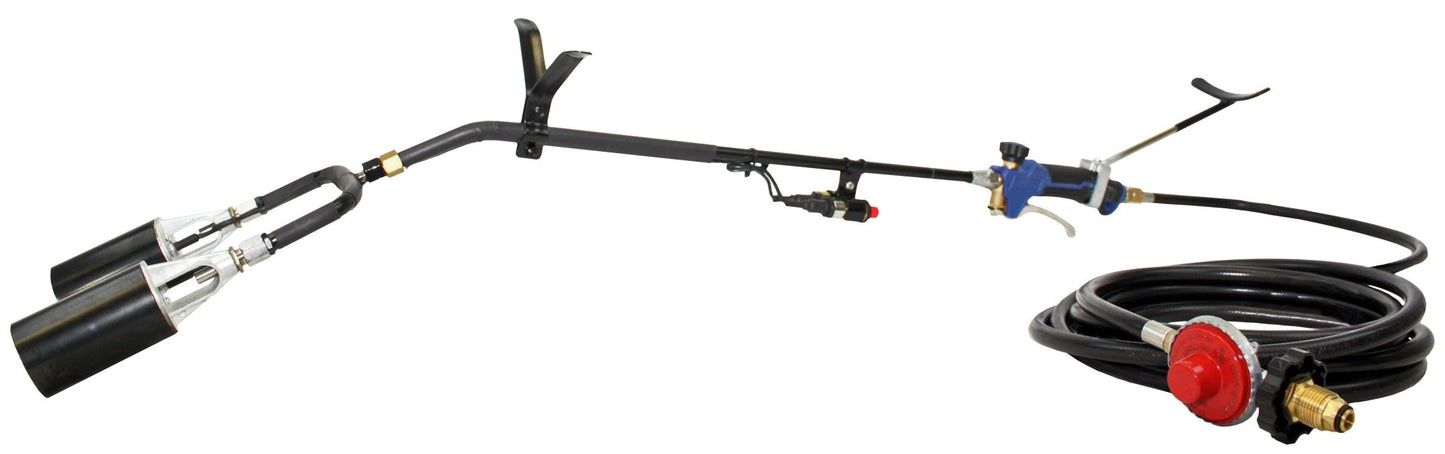 Flame King 500,000 BTU X 2 Torch Head Dual Propane Weed Burner Torch - Angler's Pro Tackle & Outdoors