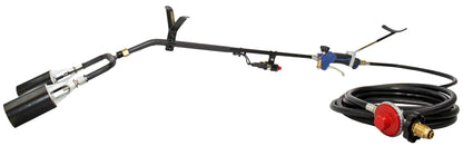 Flame King 500,000 BTU X 2 Torch Head Dual Propane Weed Burner Torch - Angler's Pro Tackle & Outdoors