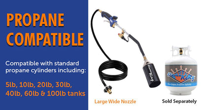 Flame King Auto Ignition Heavy Duty Propane Torch Weed Burner 340,000 BTU with Blast Trigger - Angler's Pro Tackle & Outdoors