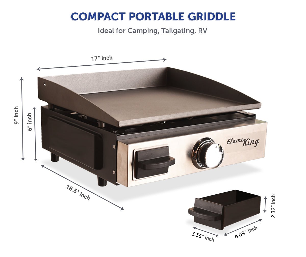 Flame King Flat Top Portable Propane Cast Iron Grill Griddle - Angler's Pro Tackle & Outdoors