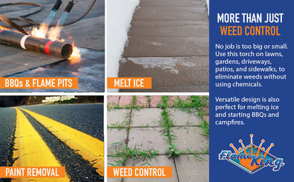 Flame King Heavy Duty Propane Torch Weed Burner 500,000 BTU with Push Button Piezo Ignitor - Angler's Pro Tackle & Outdoors