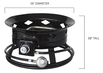 Flame King Outdoor Portable Propane Gas 19″ Fire Pit Bowl with Self Igniter Cover Carry Straps