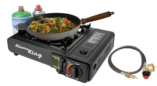 Flame King Portable Butane & Propane Gas Stove with Single Burner - Angler's Pro Tackle & Outdoors