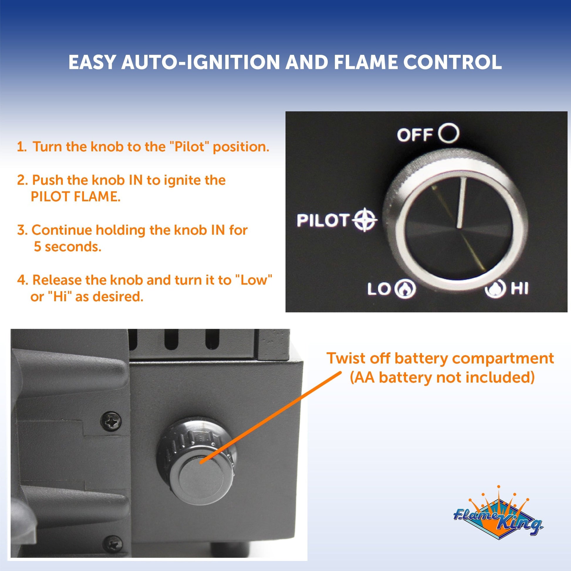 Flame King Portable Propane Alogfire Fireplace Heater Indoor and Outdoor - Angler's Pro Tackle & Outdoors