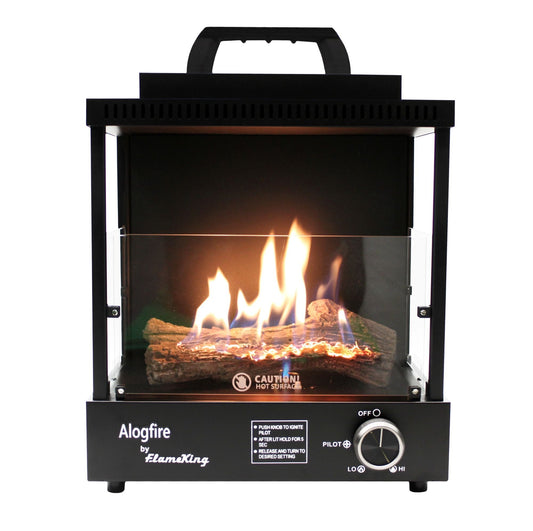 Flame King Portable Propane Alogfire Fireplace Heater Indoor and Outdoor - Angler's Pro Tackle & Outdoors