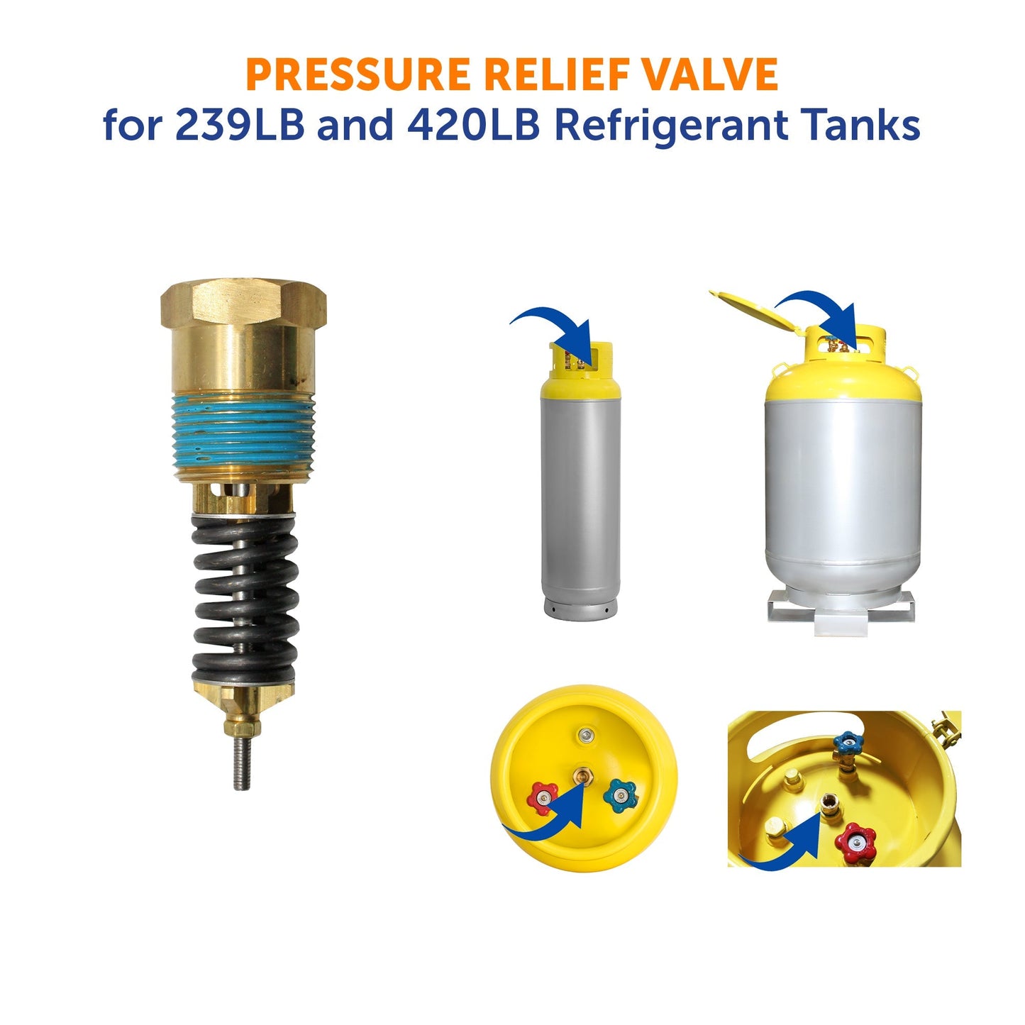 Flame King Pressure Relief Valve for 239LB and 420LB Refrigerant Recovery Tanks with 400 PSI 3/4″ MPT Fitting - Angler's Pro Tackle & Outdoors