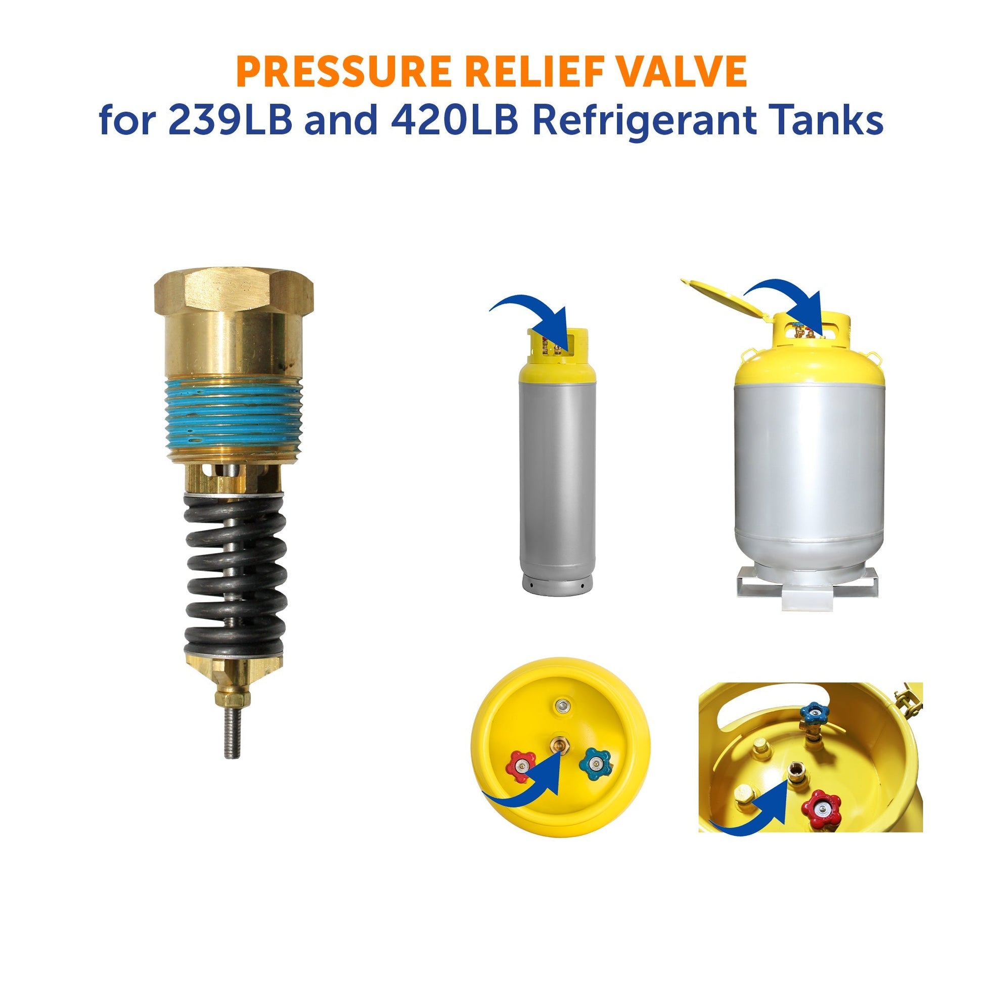 Flame King Pressure Relief Valve for 239LB and 420LB Refrigerant Recovery Tanks with 400 PSI 3/4″ MPT Fitting - Angler's Pro Tackle & Outdoors