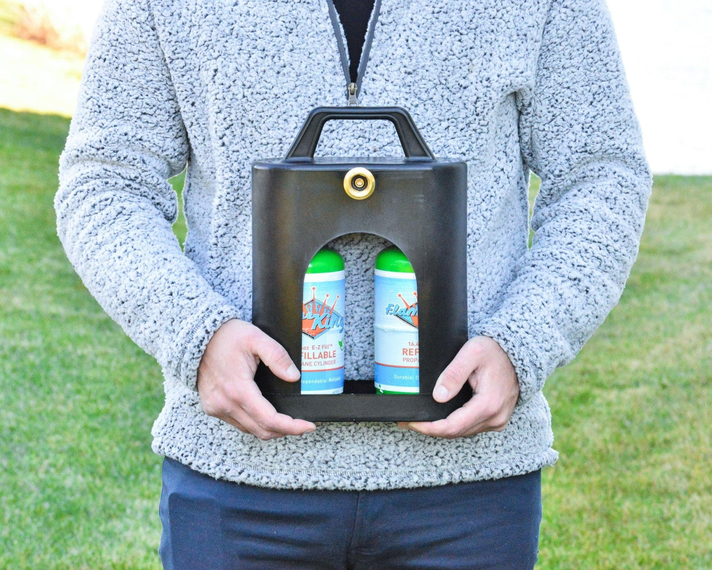 Flame King ProBoost Dual 1LB Propane Tank Carrier - Angler's Pro Tackle & Outdoors