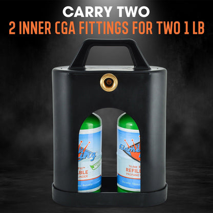 Flame King ProBoost Dual 1LB Propane Tank Carrier - Angler's Pro Tackle & Outdoors