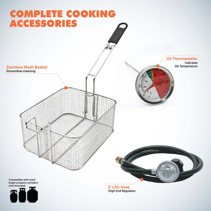 Flame King Proleo Portable Propane Deep Fryer - Angler's Pro Tackle & Outdoors