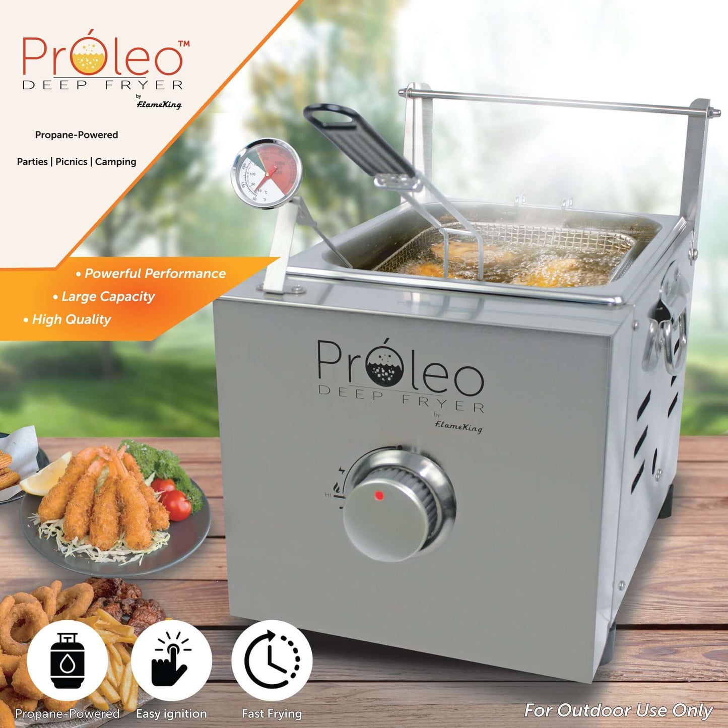 Flame King Proleo Portable Propane Deep Fryer - Angler's Pro Tackle & Outdoors