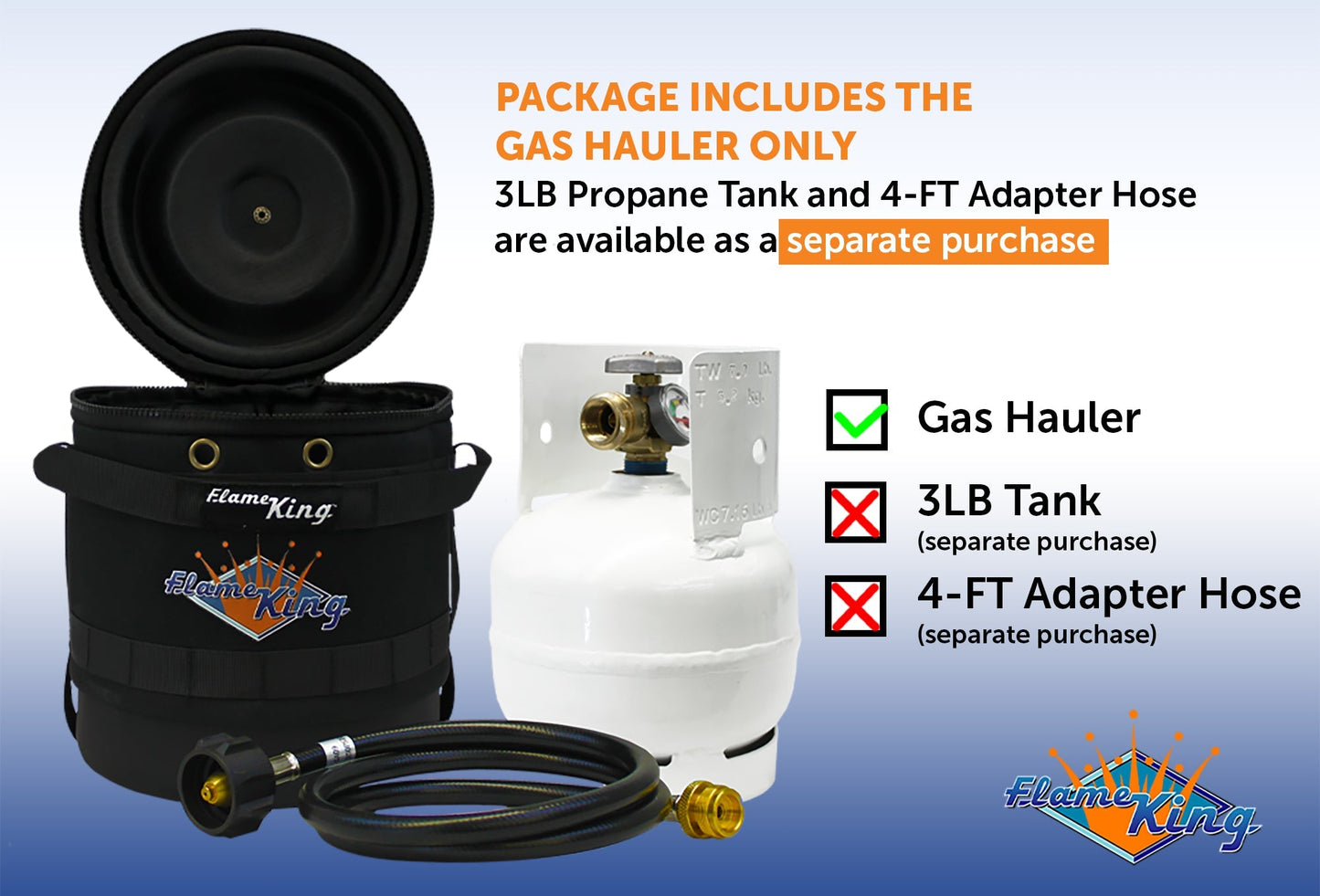Flame King Propane Gas Hauler for 3lb Propane Tank Insulated Protective Carry Case - Angler's Pro Tackle & Outdoors
