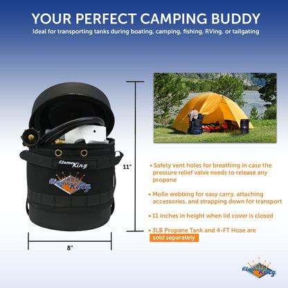 Flame King Propane Gas Hauler for 3lb Propane Tank Insulated Protective Carry Case - Angler's Pro Tackle & Outdoors