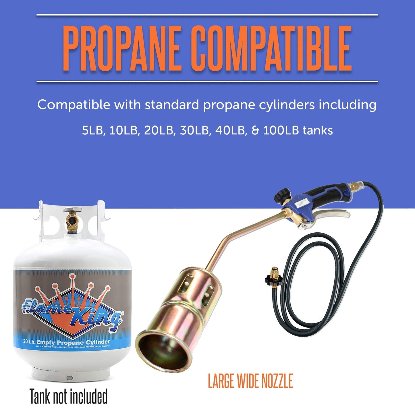 Flame King Propane Torch Weed Burner with Blast Trigger 320,000 BTU - Angler's Pro Tackle & Outdoors