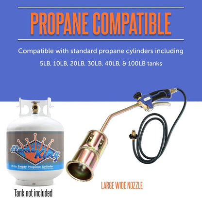 Flame King Propane Torch Weed Burner with Blast Trigger 320,000 BTU - Angler's Pro Tackle & Outdoors