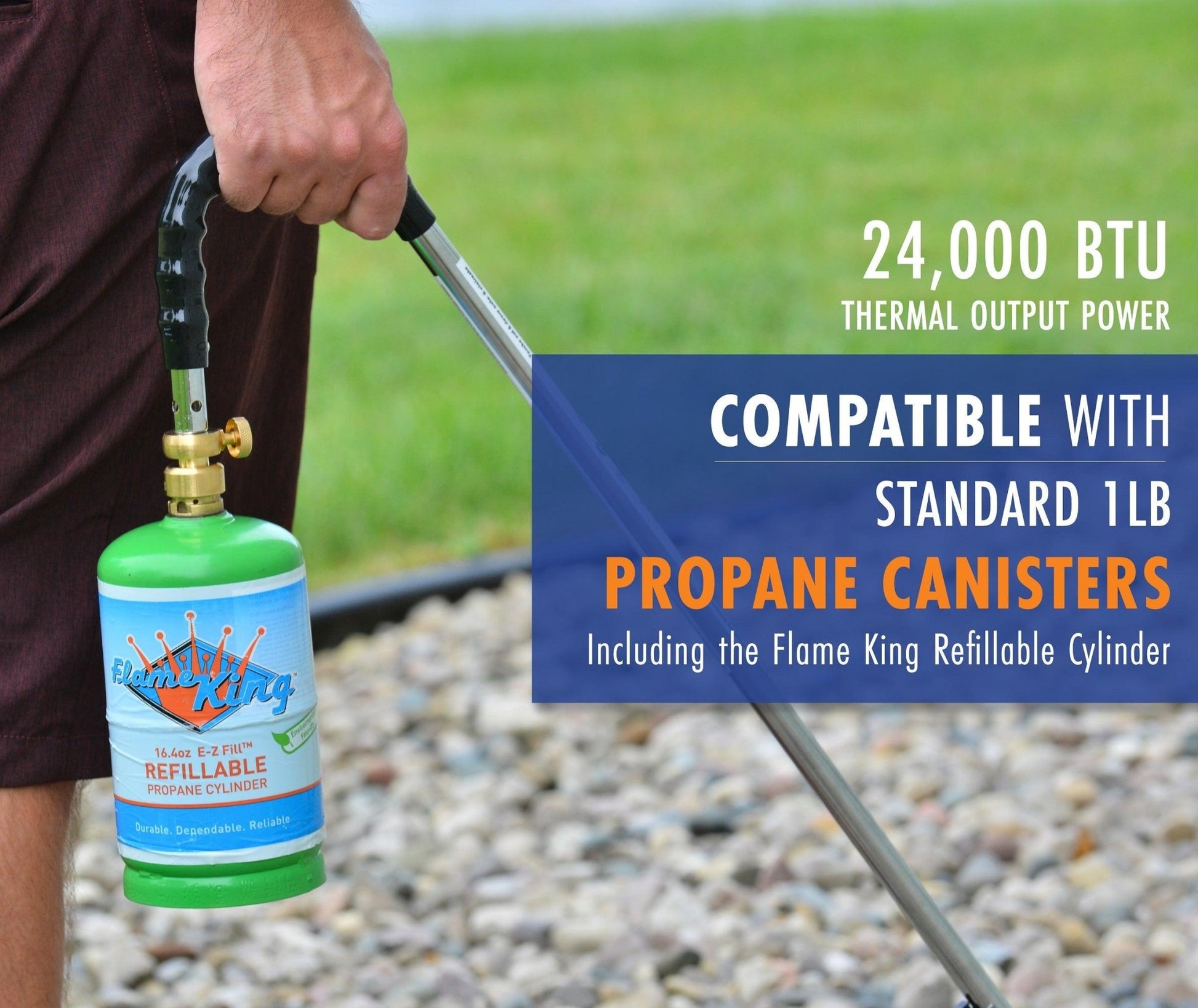Flame King Propane Torch Weed Burner with Integrated Lighter - Angler's Pro Tackle & Outdoors