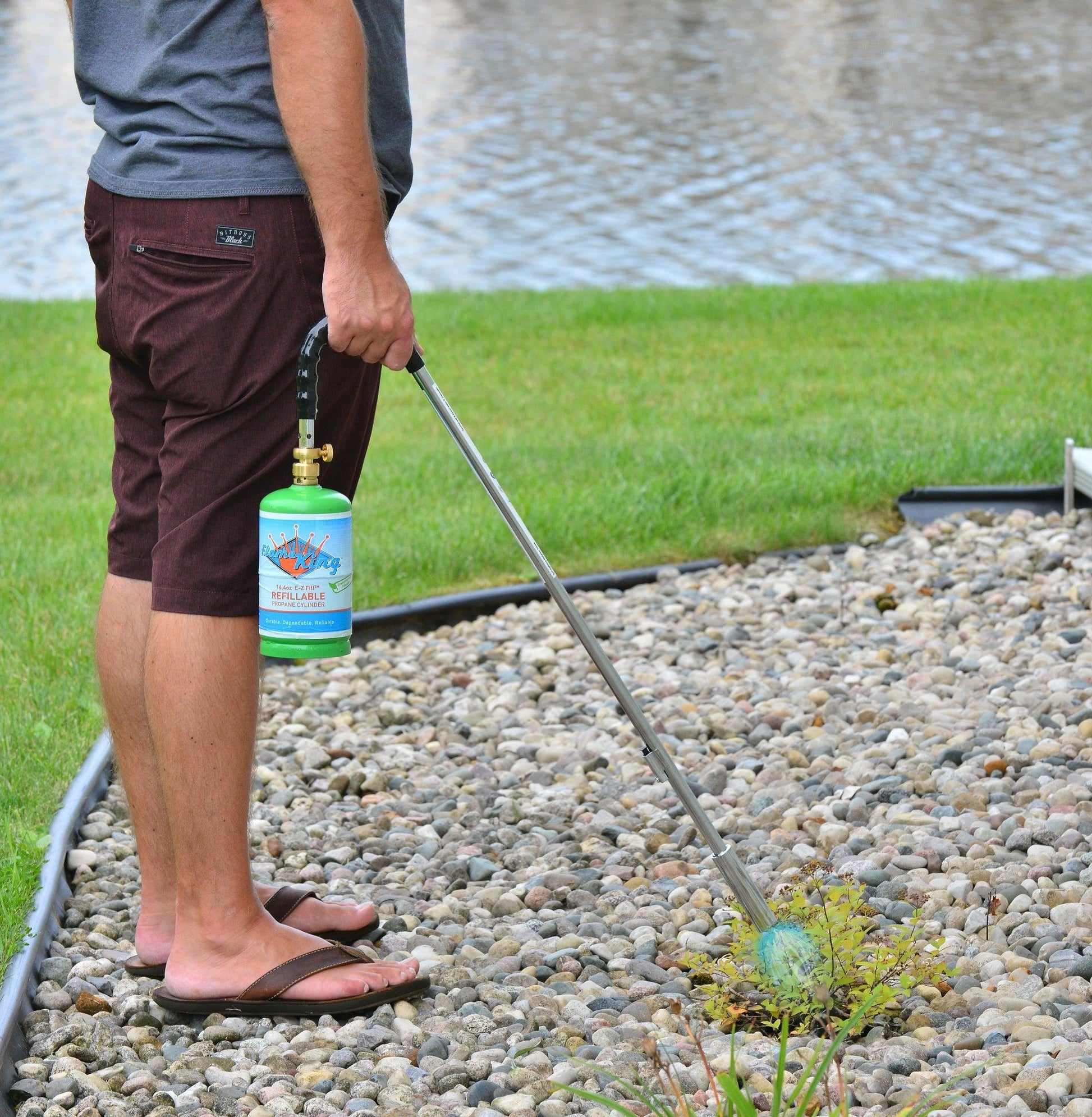 Flame King Propane Torch Weed Burner with Integrated Lighter - Angler's Pro Tackle & Outdoors