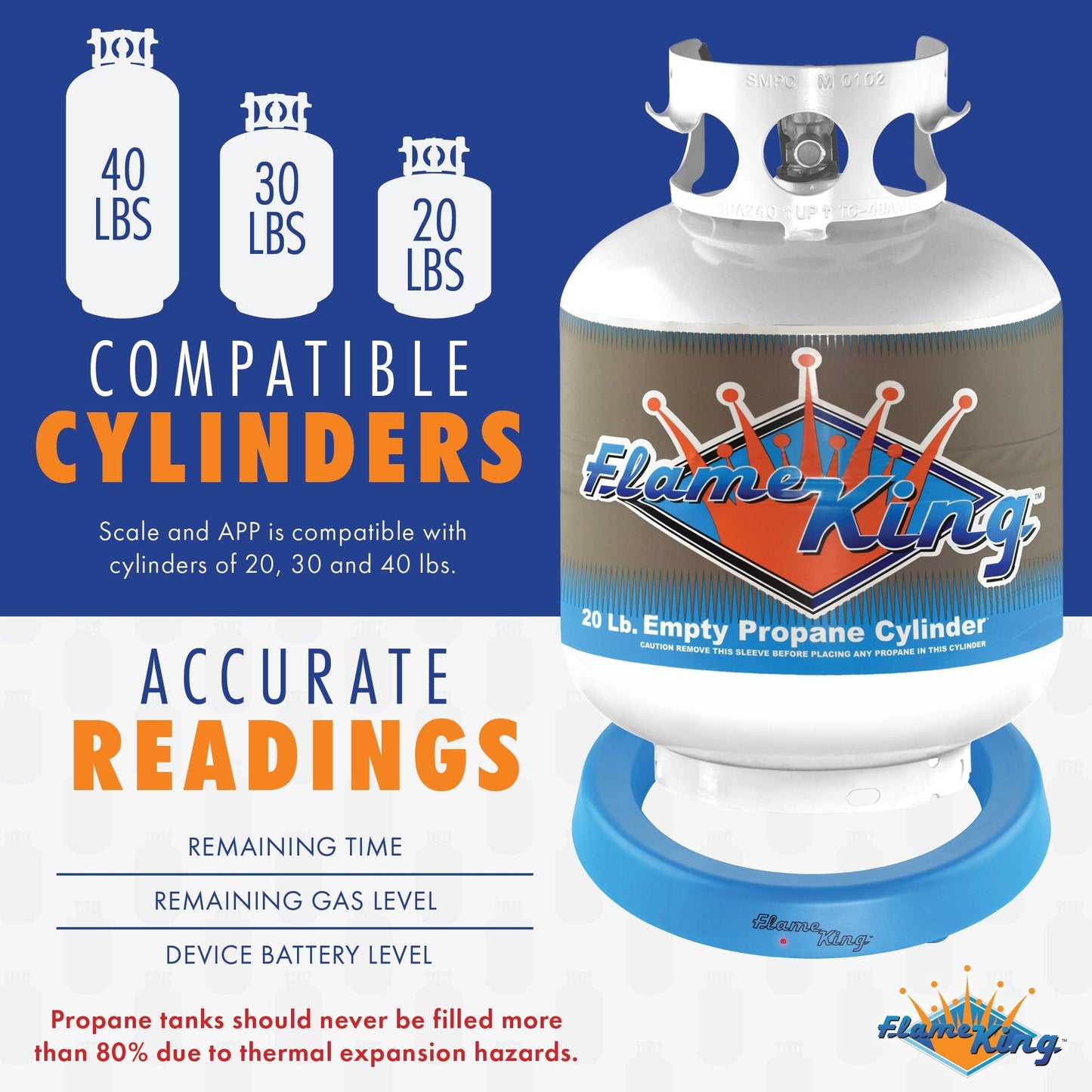 Flame King Smart Wireless Gauge Propane Tank Scale - Angler's Pro Tackle & Outdoors