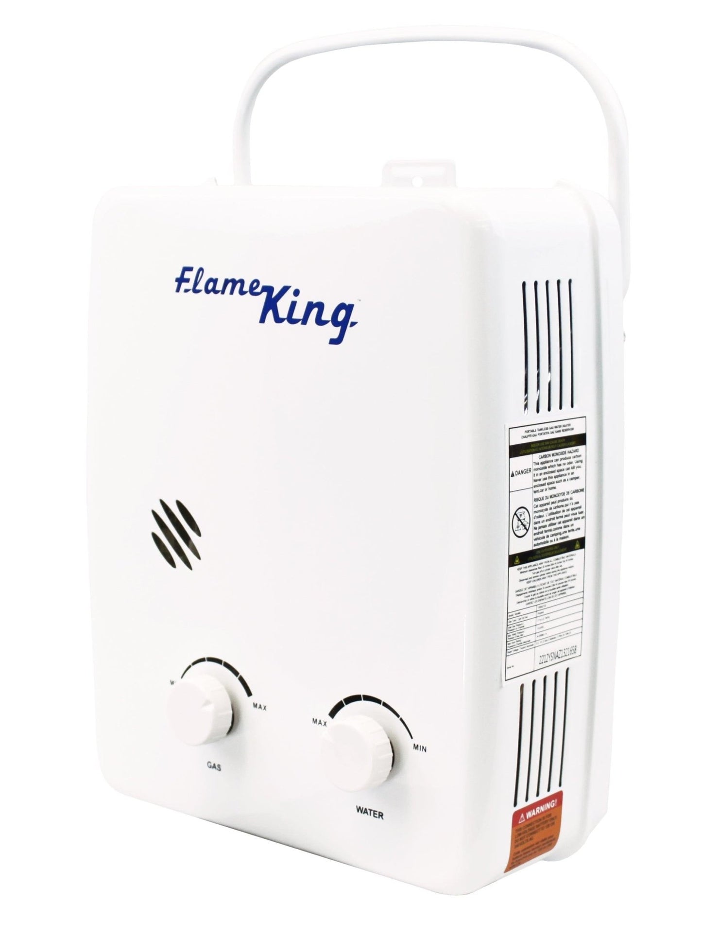 Flame King Tankless Outdoor Portable Camping Hot Shower Propane Gas 5L 1.32GPM Water Heater 34,000 BTU - Angler's Pro Tackle & Outdoors