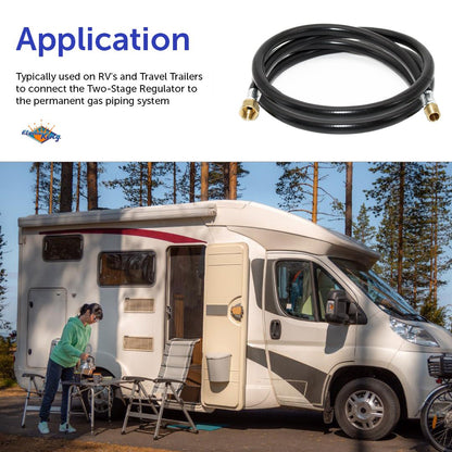 Flame King Thermo Plastic Hose Assembly for LP and Natural Gas, 60 Inch, 3/8 Inch - Angler's Pro Tackle & Outdoors