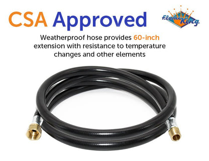 Flame King Thermo Plastic Hose Assembly for LP and Natural Gas, 60 Inch, 3/8 Inch - Angler's Pro Tackle & Outdoors