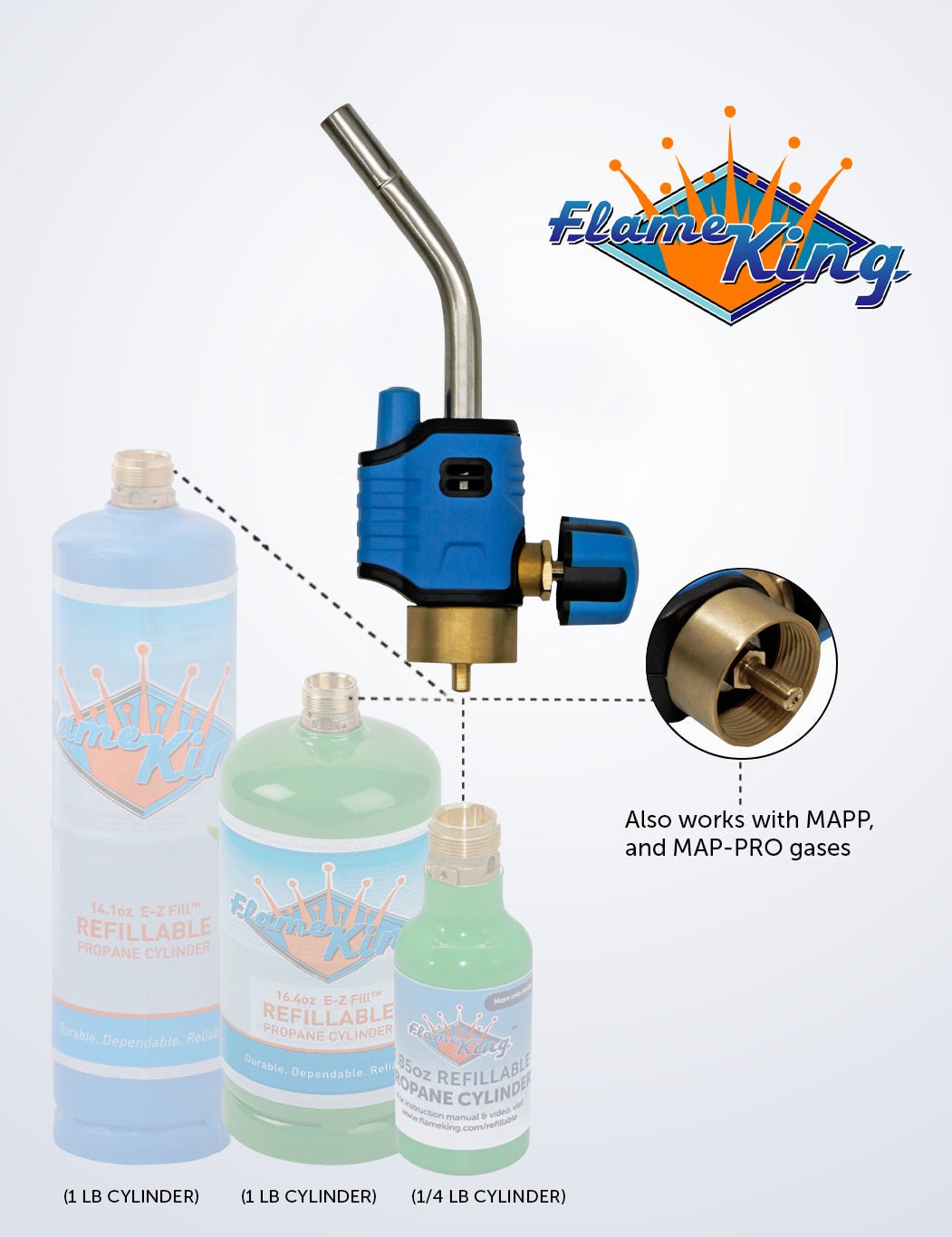 Flame King Trigger Start Lighter Welding Propane Gas Blow Torch Head - Angler's Pro Tackle & Outdoors