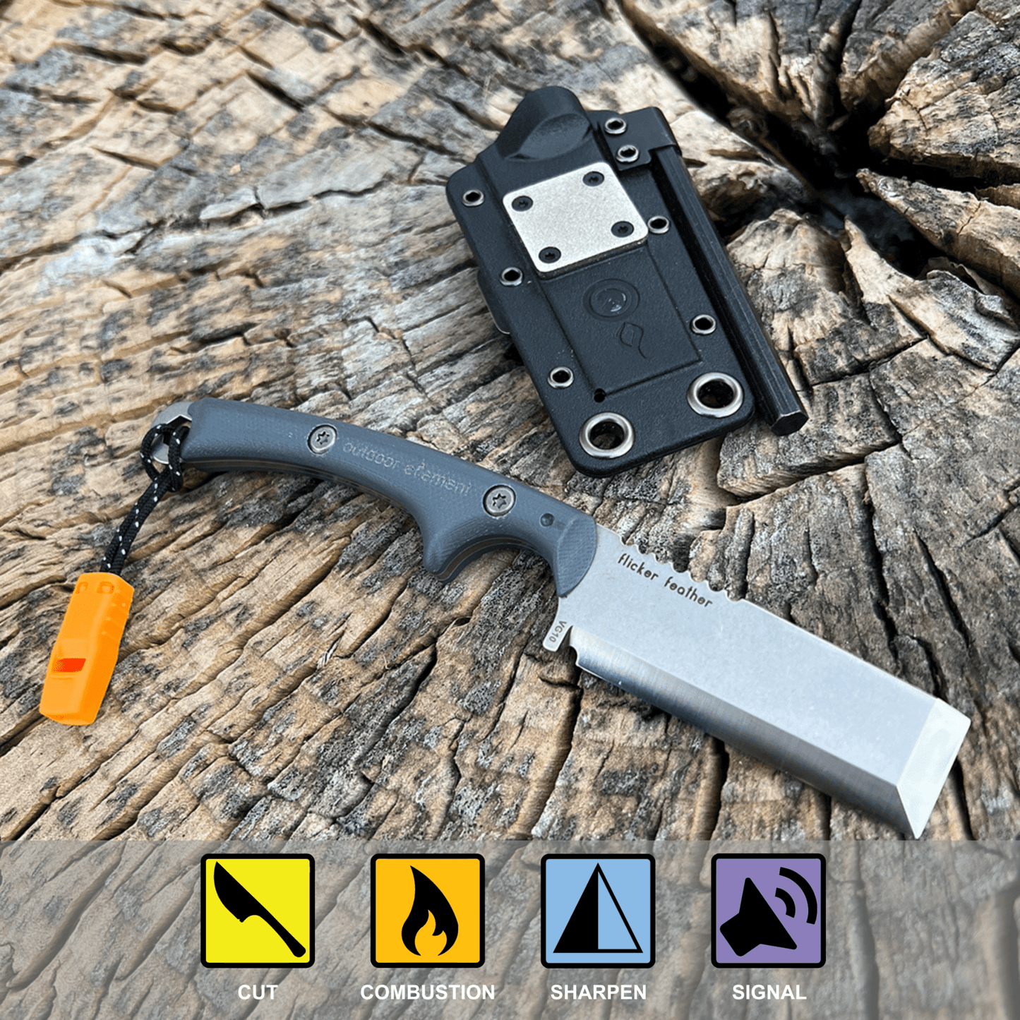 Flicker Feather Survival EDC Chisel Blade - Angler's Pro Tackle & Outdoors