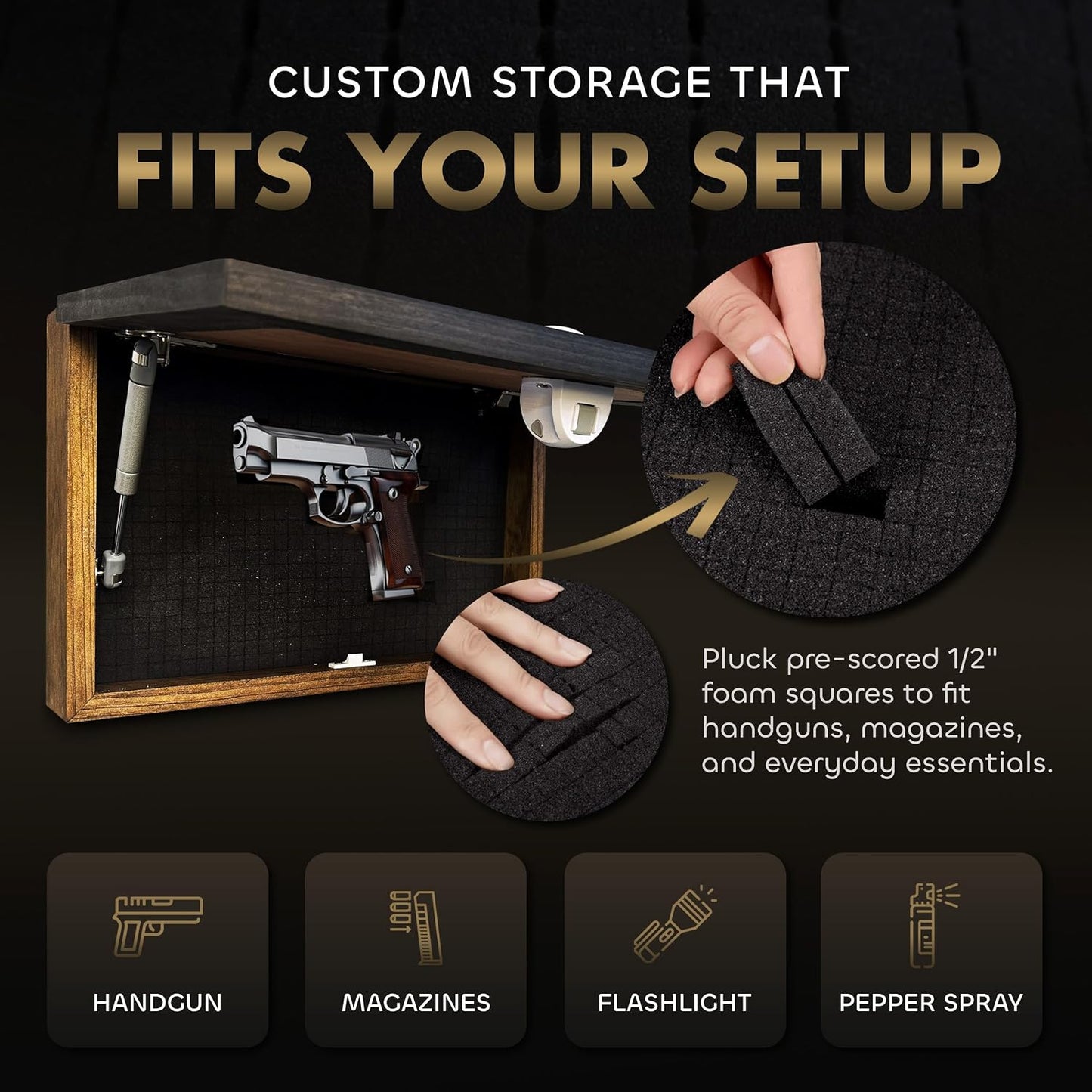 Bellewood Designs - Faith Over Fear Wall-Mounted Secure Gun Cabinet