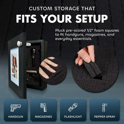 Bellewood Designs - Picture Frame Hidden Gun Storage Cabinet Home Decor