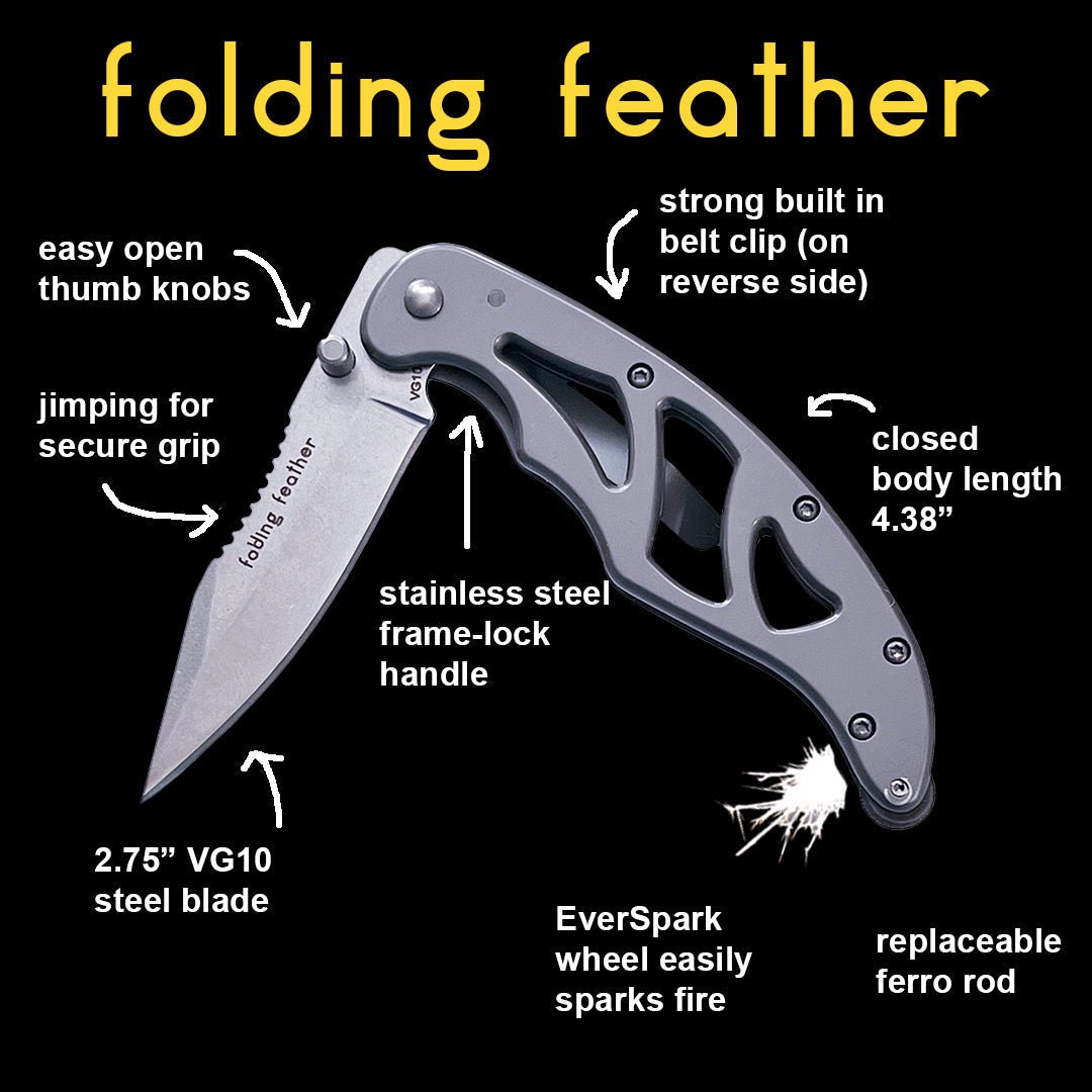 Folding Feather EDC Pocketknife - Angler's Pro Tackle & Outdoors