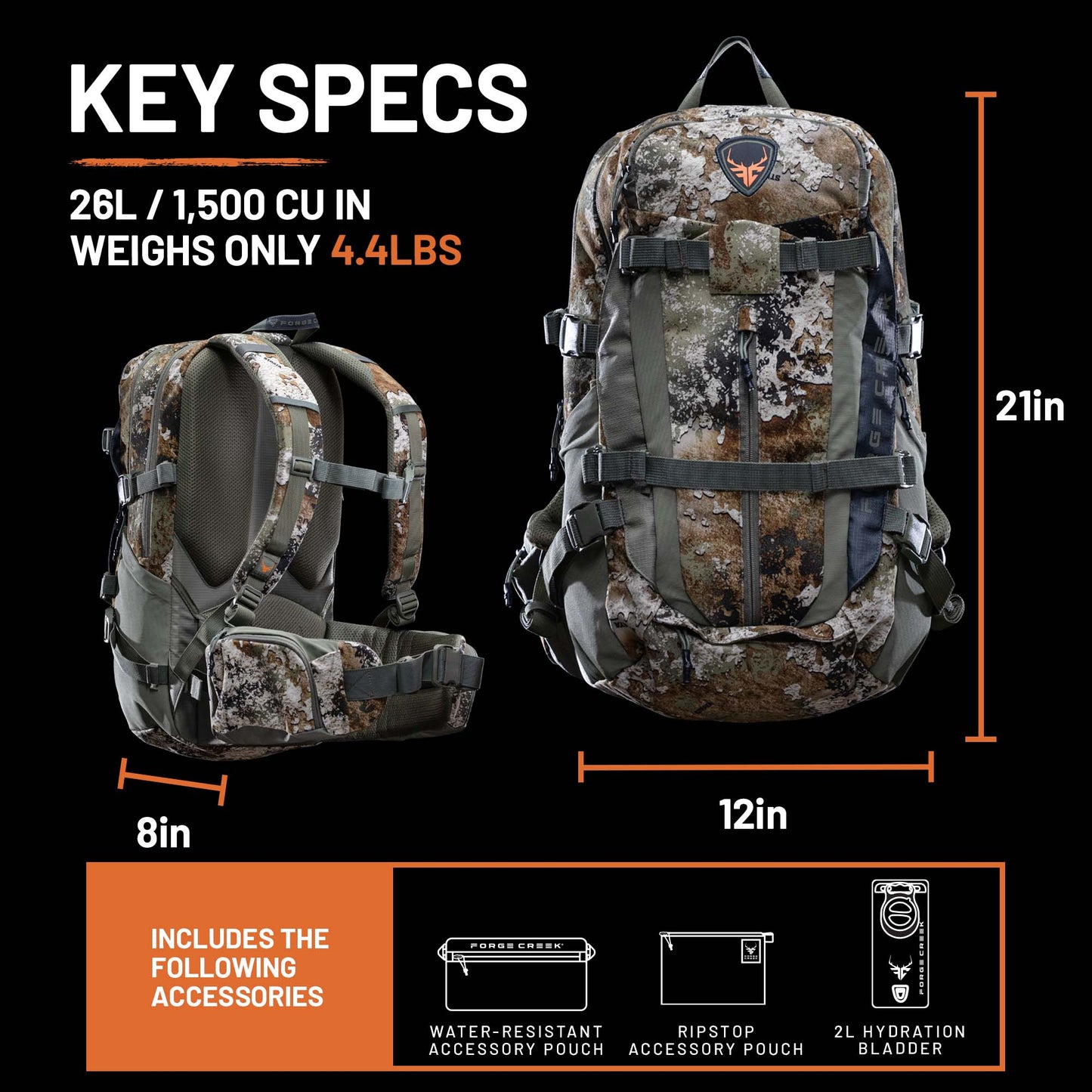 Forge Creek Hunting Icon Pro Day Pack