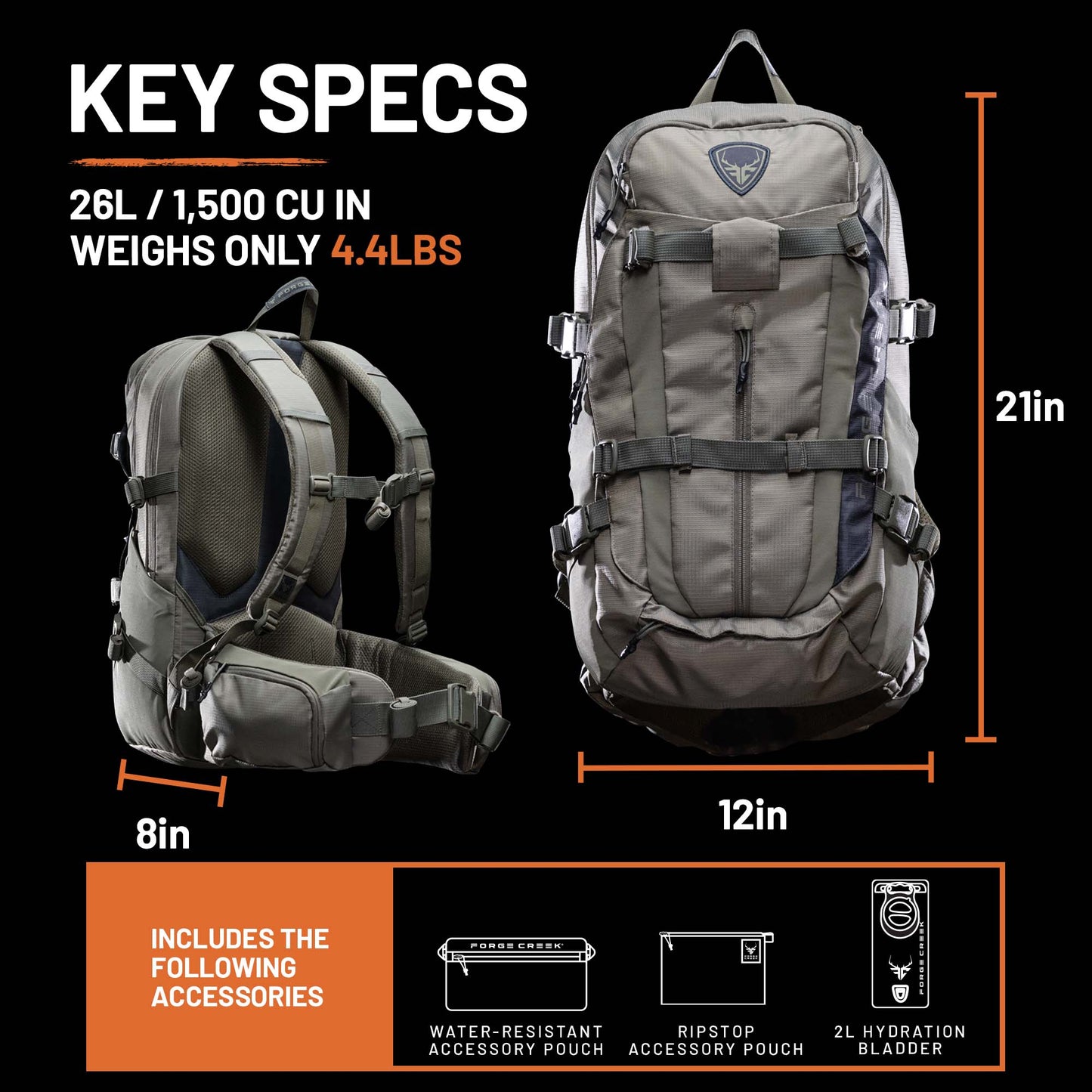 Forge Creek Hunting Icon Pro Day Pack