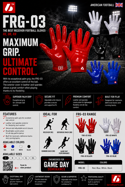 Barnett FRG-03 Junior receiver football gloves, White