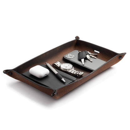 Main Street Forge - Full Grain Leather Valet Tray / Charging Station