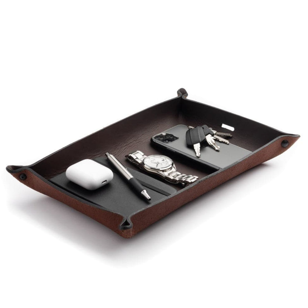 Main Street Forge - Full Grain Leather Valet Tray / Charging Station