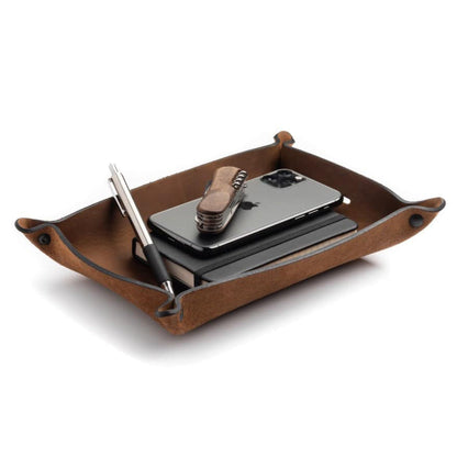 Main Street Forge - Full Grain Leather Valet Tray / Charging Station