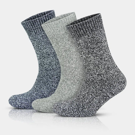 GoWith Men's Merino Wool Extra Thick Full Terry Fuzzy Crew Socks