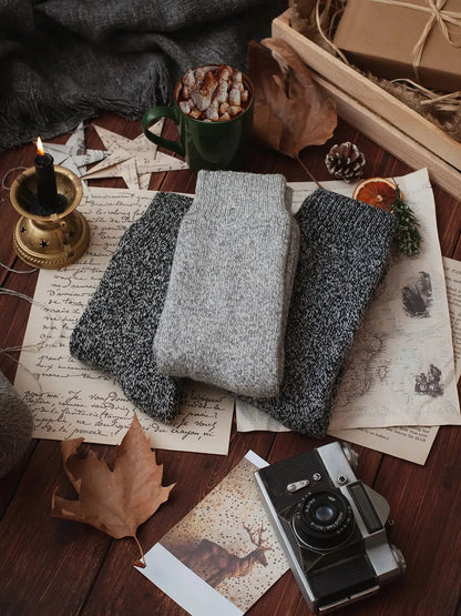 GoWith Men's Merino Wool Extra Thick Full Terry Fuzzy Crew Socks