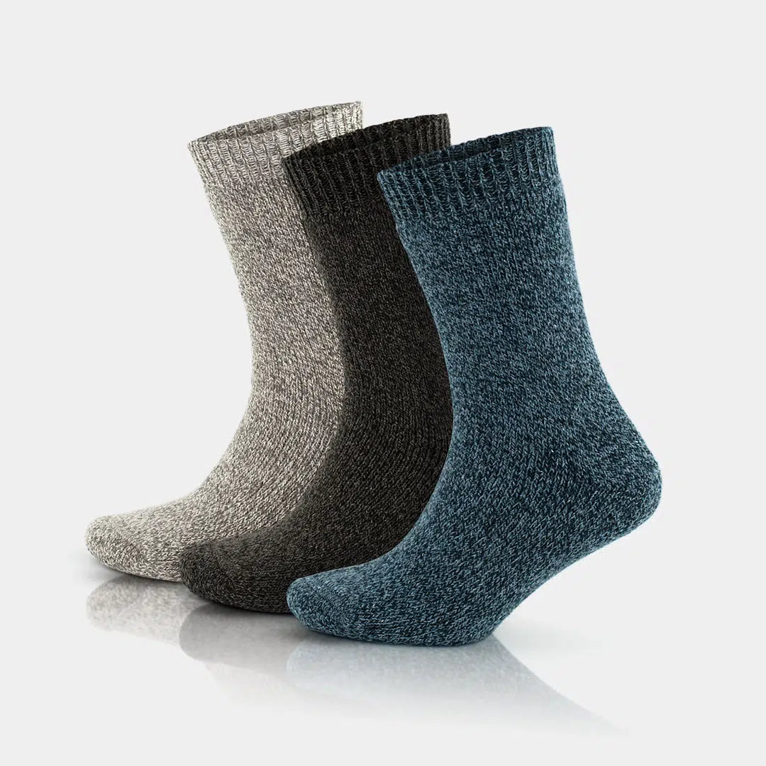 GoWith Women's Merino Wool Extra Thick Full Terry Fuzzy Crew Socks