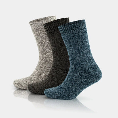 GoWith Women's Merino Wool Extra Thick Full Terry Fuzzy Crew Socks
