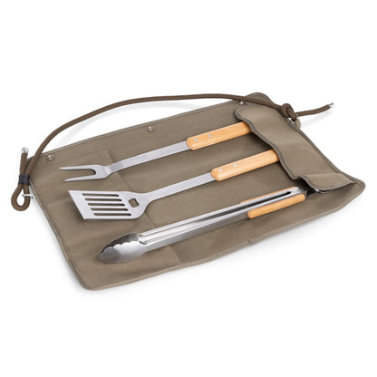 Picnic Time BBQ Roll Up 3 Piece Set