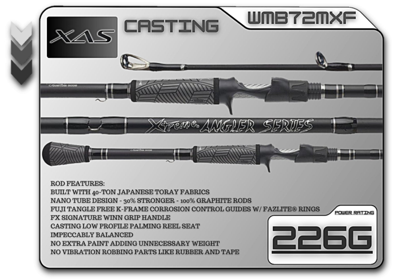 FX Custom Rods 7'2" Medium Xtra Fast Casting Rod - Angler's Pro Tackle & Outdoors