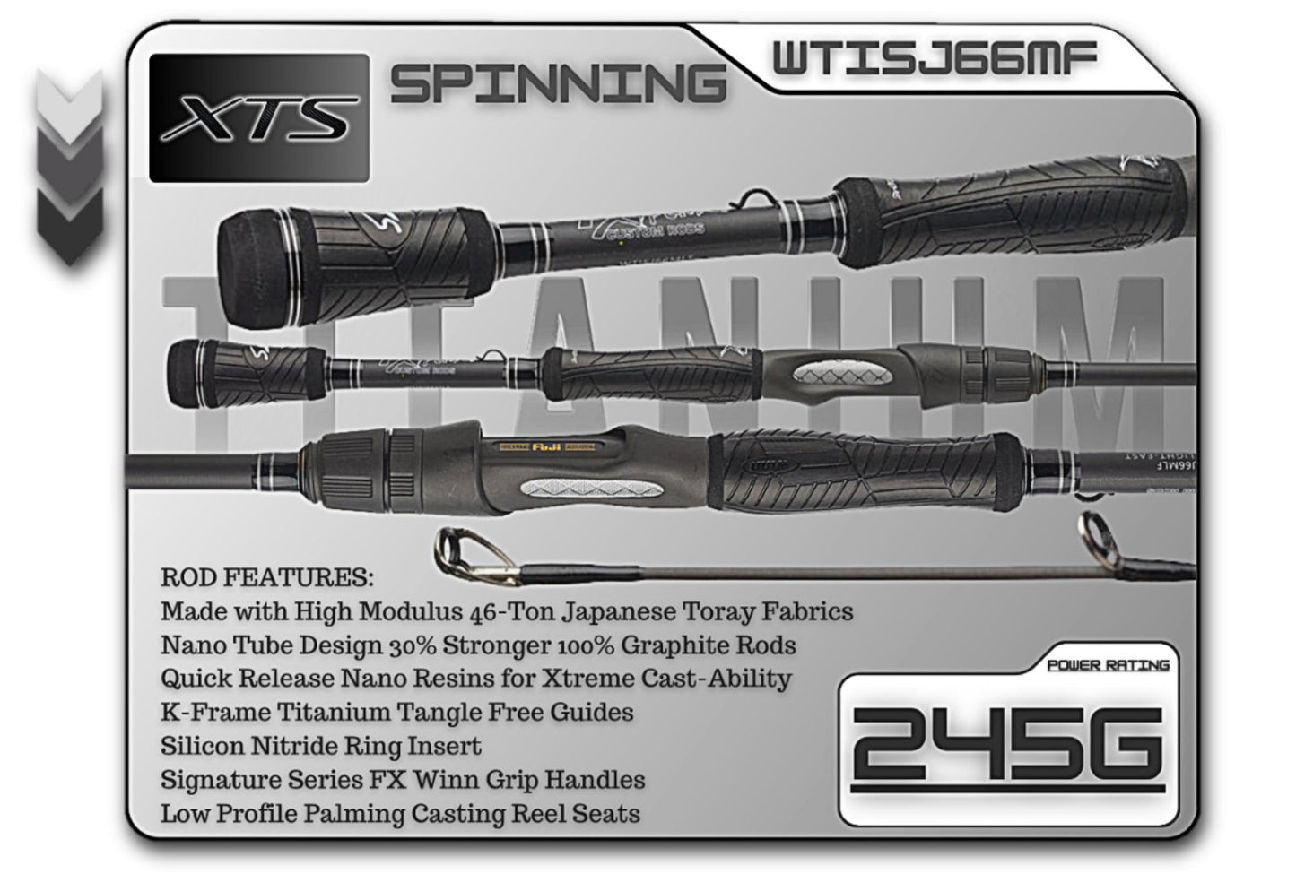 FX Custom Rods Titanium Series 6'6" Medium Fast Spinning Rod - Angler's Pro Tackle & Outdoors