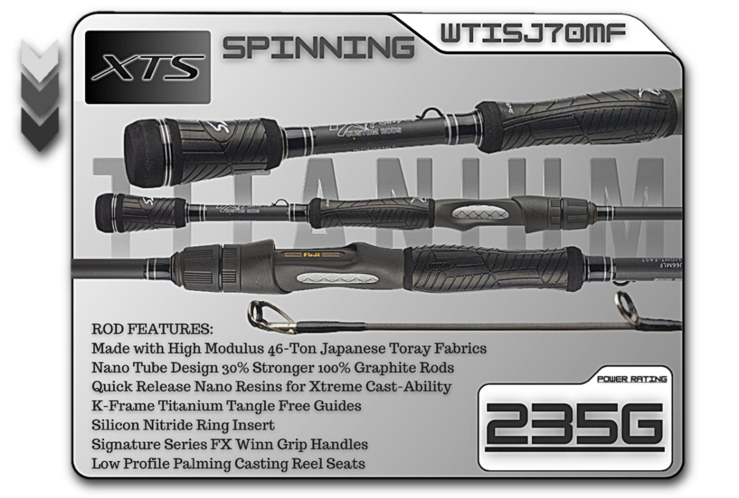 FX Custom Rods Titanium Series 7'0" Medium Fast Spinning Rod - Angler's Pro Tackle & Outdoors