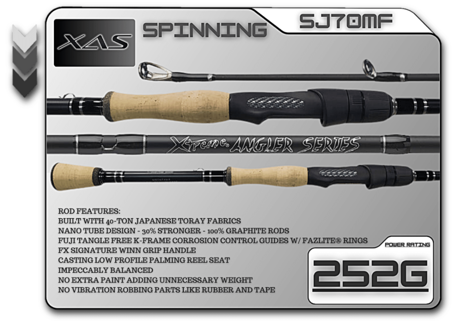 FX Custom Rods XAS 7'0" Medium Fast Spinning Rod - Angler's Pro Tackle & Outdoors
