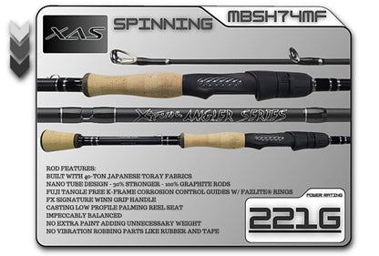 FX Custom Rods XAS 7'4" Medium Fast Cork Spinning Rod - Angler's Pro Tackle & Outdoors