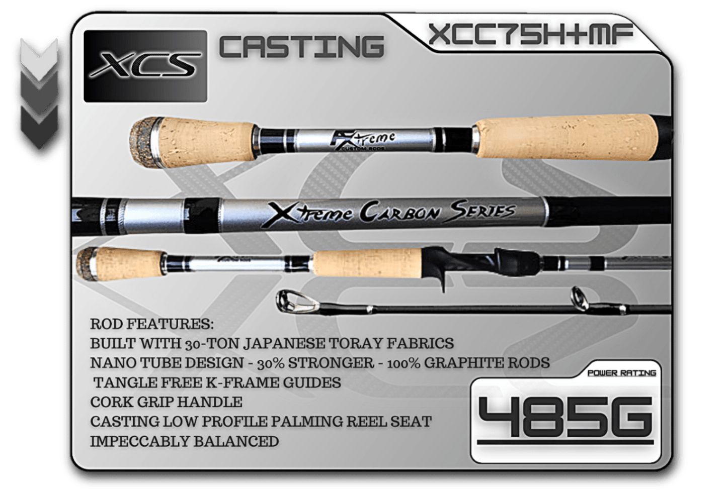 FX Custom Rods XCS 7'5" Heavy Plus Mod Fast Casting Rod - Angler's Pro Tackle & Outdoors
