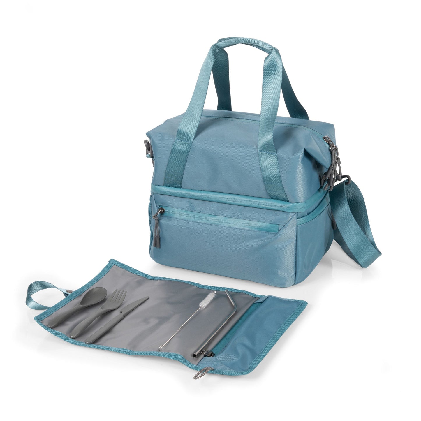 Picnic Time Tarana Recycled Lunch Bag Cooler with Utensils